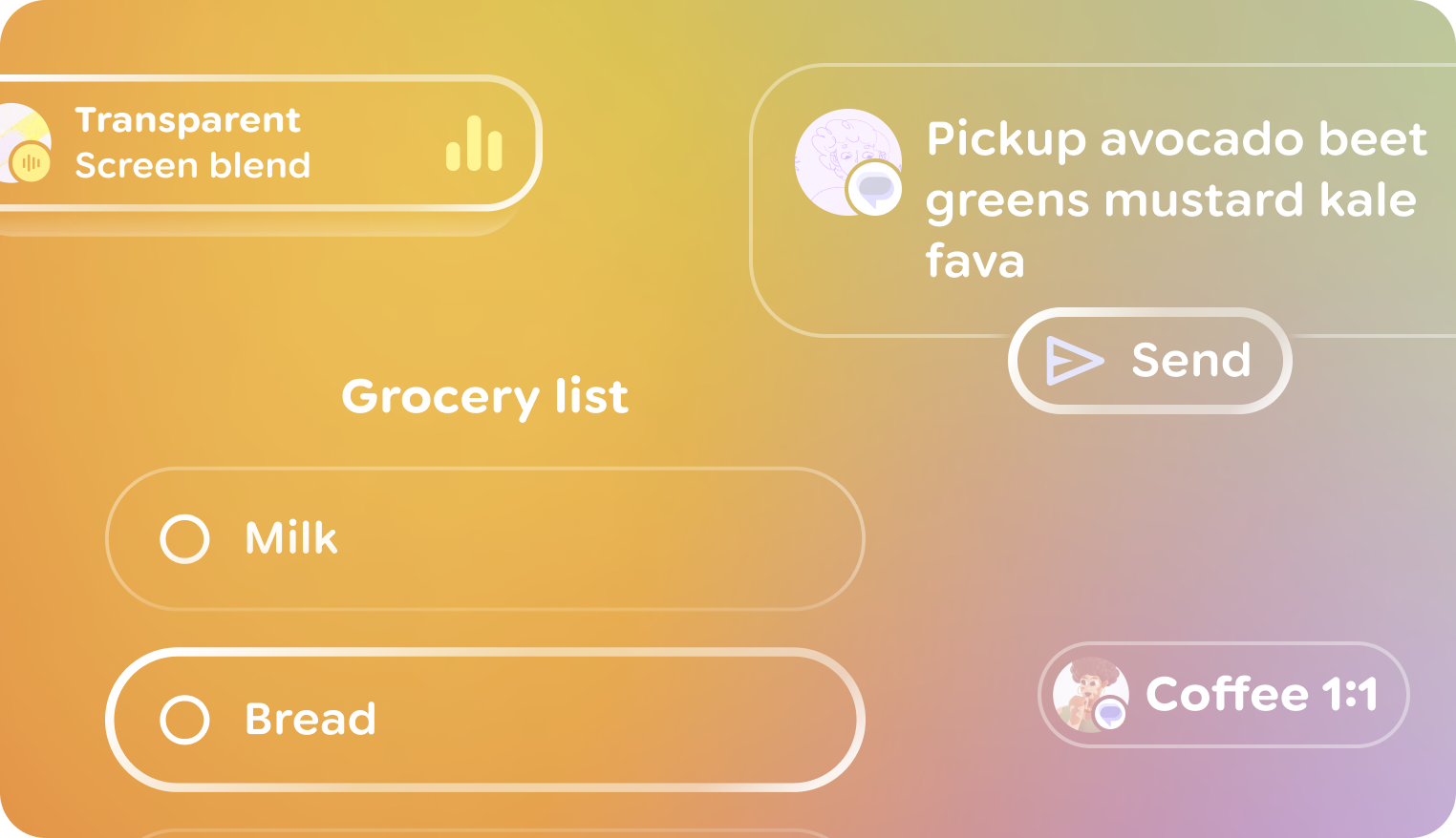 Design elements should be anchored to the bottom of the
frame.